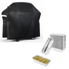 Grill Cover + 60 Pack Disposable Aluminum Pans Fits Weber Spirit 400 Series, Spirit E-425, EP-425, S-425, E-435, EP-435 4 Burner Grill Models