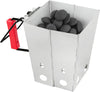 BBQ Collapsible Foldable Charcoal Chimney Starter with Handle for Camping, Grilling, Grill Quick Start Barbecue Accessory