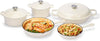 Enameled Cast Iron Cookware Set, 8 Pcs Set of Dutch Oven, Sauce Pan, Skillet, 3 Lids, Nonstick Ceramic Coated, Gas/Induction Compatible PFA Free