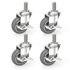 Caster Wheels 3 inch Locking Stem Casters Kit fits all 5/16" Dia Stem Grills, Stem Diameter 5/16", Stem Length 1 1/2"