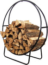 48-Inch Firewood Log Hoop Fireplace & Fire Pit Round Tubular Steel Wood Storage Holder for Indoor Outdoor Use