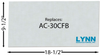 Fiber Baffle Board for Englander 30, 50 Series AC-30CFB, 2402A etc, 18-1/2'' x 9-1/2''