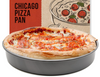 Deep Dish Pizza Pan 12 Inch, Hard Anodized Aluminum Pizza Pan for Oven, Pre-Seasoned Bakeware Kitchenware, Non-Stick Round Pizza Pans (12-Inch)
