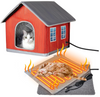 Heated Outdoor Cat House with Insulated Aluminum, 100% Waterproof Weatherproof with 2 Mat, Feral Shelter for Winter w/ Thermostatic Pet Heating Pad, M