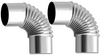 Elbow Pipe 2 PCS 90 Degree Chimney Stainless Steel Flue for Outdoor Camping Wood Stove Diameter 2.36"