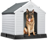 Waterproof Plastic Dog House for Small to Large Sized Dogs, Indoor Outdoor Doghouse Puppy Shelter with Elevated Floor, 42''L*38''W*39''H