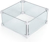 Square Fire Pit Glass Wind Guard, 14.2 x 14.2 x 6 inch, Thick 5/16 inch Heat-Resistant Tempered Glass Guard
